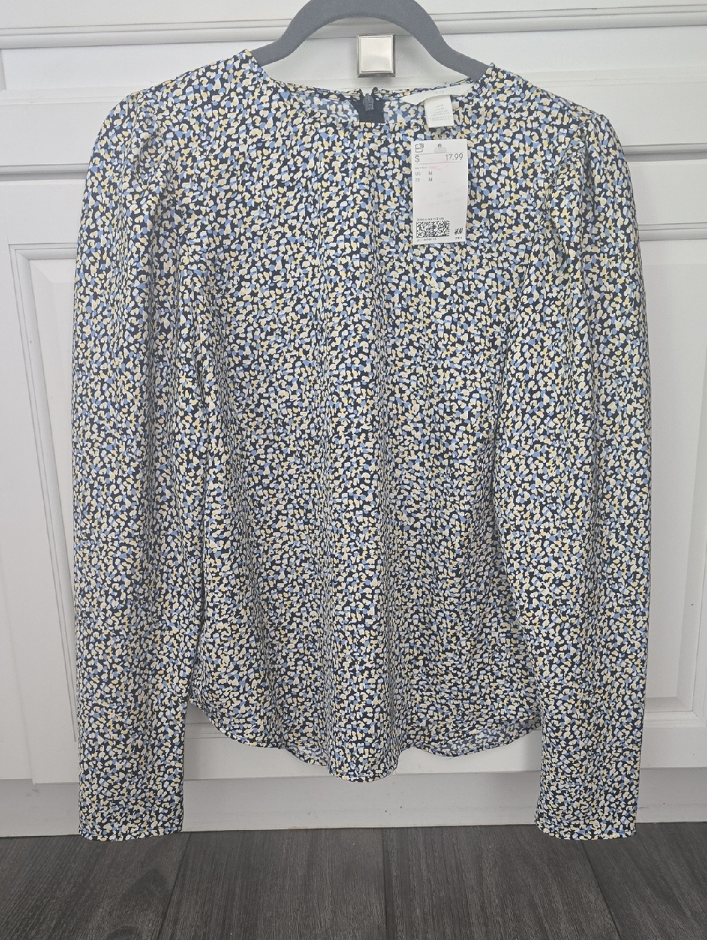 H&M Blue, Yellow And Whit  Print Top